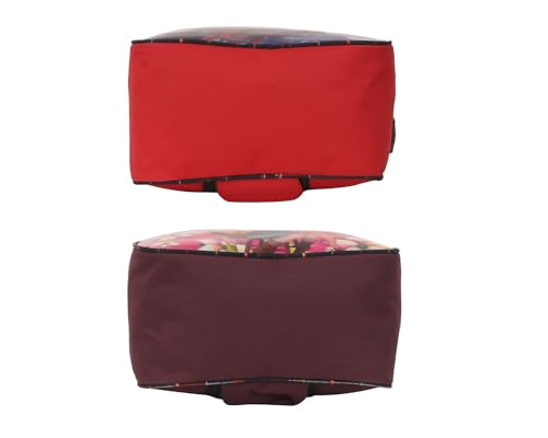 Image of STRONG LIFE Combo Polyester Tiffin School Office Picnic Work Lunch Bag for Kids with Bottle Holder Pack of 2 (Red+Purple)