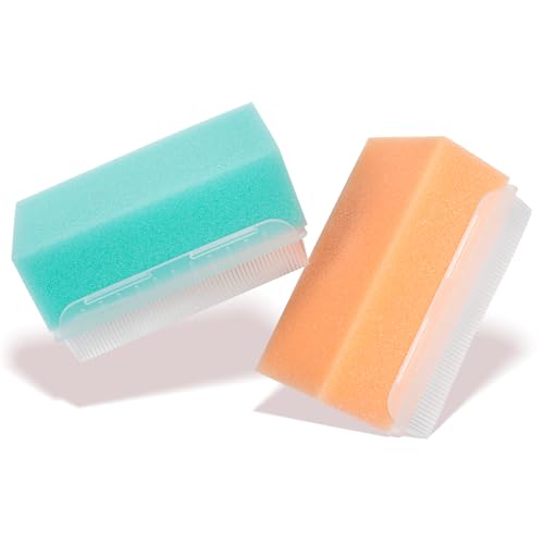Image of 2PCS Cradle Cap Brush, Baby Bath Sponge - 2-in-1 Brush & Sponge for Scalp Treatment, Sensory Therapy, and Bath Time Care