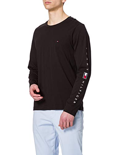 Preisvergleich Produktbild Tommy Hilfiger Herren Essential Tommy LS Tee T-Shirt, Schwarz, M