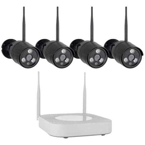 Smartwares Kit de sécurité connecté CMS-30300-4 caméras et enregistreur NVR - Espace Disque Dur 1 to Noir