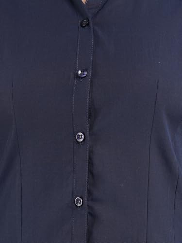 Image of Skyla Women's Cotton Rich Formal Shirt | 3 /4 Sleeve Office Wear | Regular Fit Business Casual Workwear