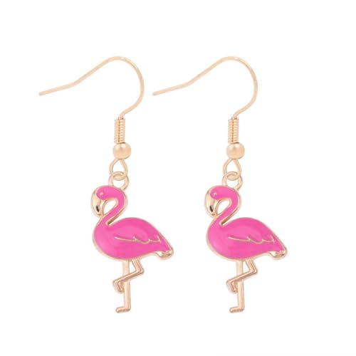 CHUU YUNG Funny Cute Acrylic Glitter Flamingo Dangle Drop Earrings Lightweight Pink Resin Flamingo Earrings Flamingo Animal Tassel Dangle Earrings for Women Valentines Day Gifts-Flamingo D