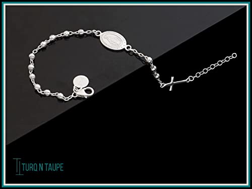 TURQNTAUPE 925 Sterling Silver Bead Station Bracelet for Women & Girls - everyday wear gifts for her 5