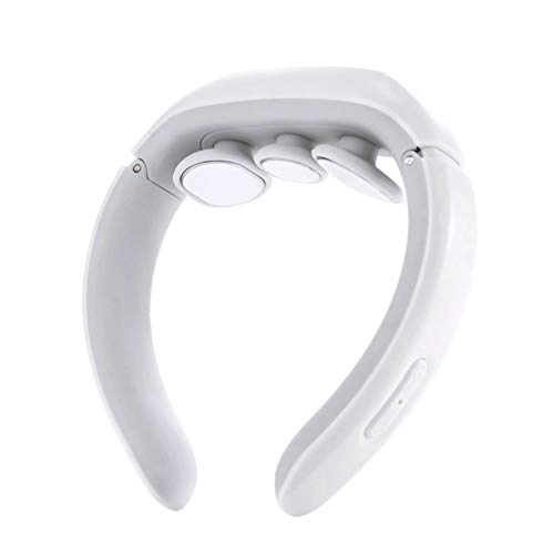 Neck Massager for Pain Relief, Electric USB Rechargeable Neck Massage with Heat 4 Modes 15 Levels Cordless & Portable Relieve Pain, Lumps and Muscle Tension for Women Men(White)