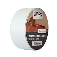 Dalsys Zachte plint zelfklevend Plakstrip, eindstrip voor voegen in woonruimtes, keukens, badkamers, van PVC-kunststof 15m wit