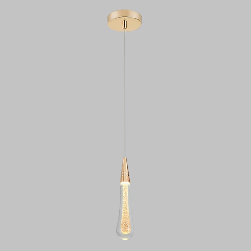 Vfdaswqq B Lamp, Gold Modern Pendant Crystal Chandeliers Height Adjustable Dinning(,1 Head)