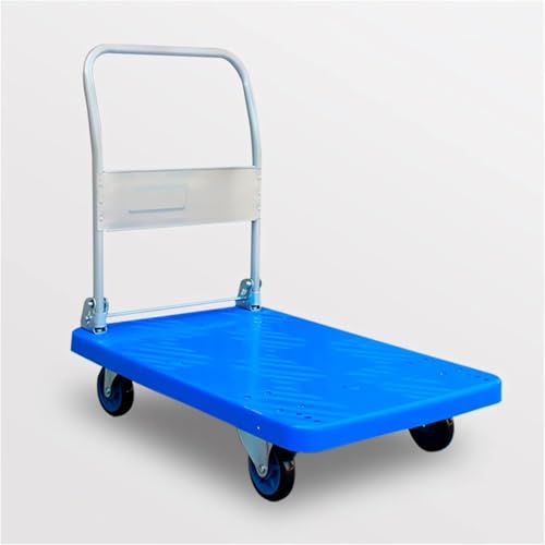 Hand Trucks Plastic Platform Truck with Wheels and Foldable Metal Handle for Transport Household Items PC Baggage Moving Hand Trucks Push Cart,OneColor-Mute2