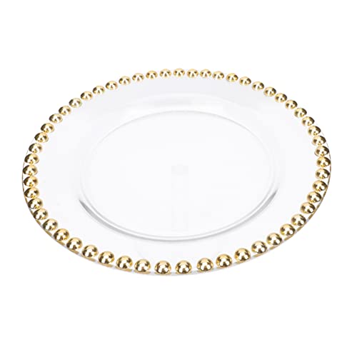 Plato de vidrio para carnes multiusos chapado en dorado miniatura 1