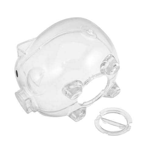 KOMBIUDA Hucha Cerdito Transparente para Niños 2 Piezas Tamaño Medio Ahorro De Dinero Creativa y Funcional para Escritorio y Guardado De Monedas Infantiles