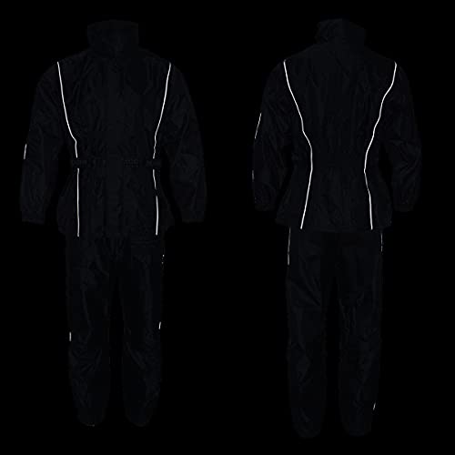 NexGen SH2225 Men's Black Waterproof Rain Suit with Reflective Piping4