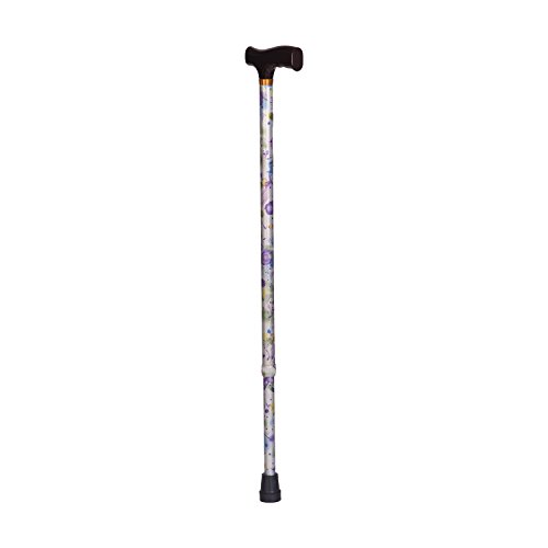 Duro-Med DMI Lightweight Aluminum Adjustable Walking Cane with Derby-Top Handle for Men and Women, Splash