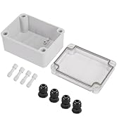 SWANGET Waterproof Dustproof Outdoor Electrical Junction Box IP67 ABS Plastic Enclosure Mounting Plate,Wall Brackets,NPT Cable Glands,Hinged Clear Cover for Electrical Projects(10.5X6.5X4.0Inch