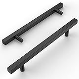 Amerdeco 10 Pieza Tiradores Cocina 160mm Tiradores Armarios Negro Tirador Puerta Tiradores Cajones de Acero Inoxidable Manillas Tiradores Para Muebles Tirador Puerta Corredera