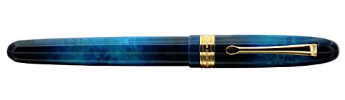 Xezo Phantom Stardust Fine Rollerball Brass Pen, Individually Numbered, Screw-On Cap, 18-Karat Gold Plated (Phantom 500 Star Dust R), Blue, Gold, Black #TOP4