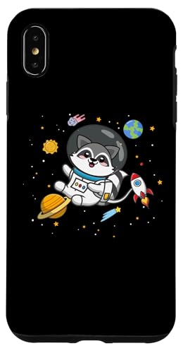 Cute Funny Kawaii Cartoon Kids Astronaut Space Raccoon Lover �X�}�z�P�[�X iPhone XS Max �p