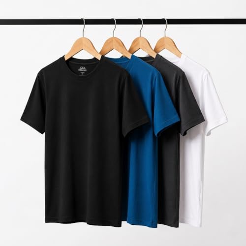Image of HEELIUM Mens Bamboo Round Neck T-Shirt | Comfortable Tee Casual Fitness & Running Shirt
