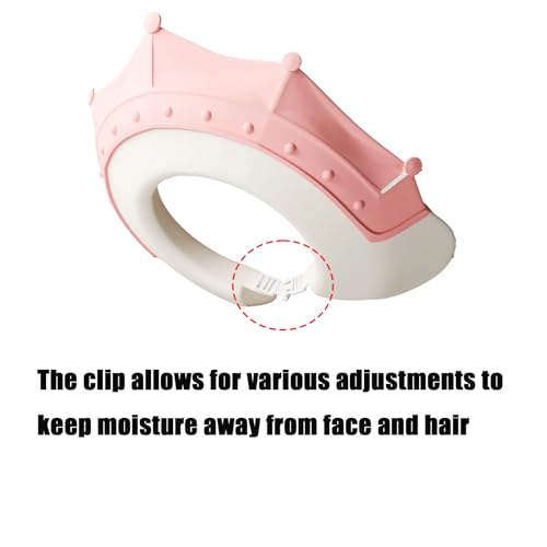 Image of PandaEar 2 Pack Baby Shower Cap Shield, Adjustable Silicone Bath Visor | Toddler hair washing shield keeps water and shampoo away from eyes and ears; soft, waterproof crown design fits comfortably.