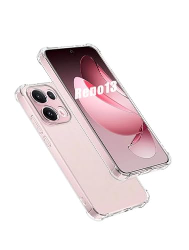 Image of REALCASE Silicone Oppo Reno 13 5G Back Cover Case, Scratch Resistant Protective Crystal Clear Transparent Shock Proof Bumper Back Cover Case for Oppo Reno 13 5G
