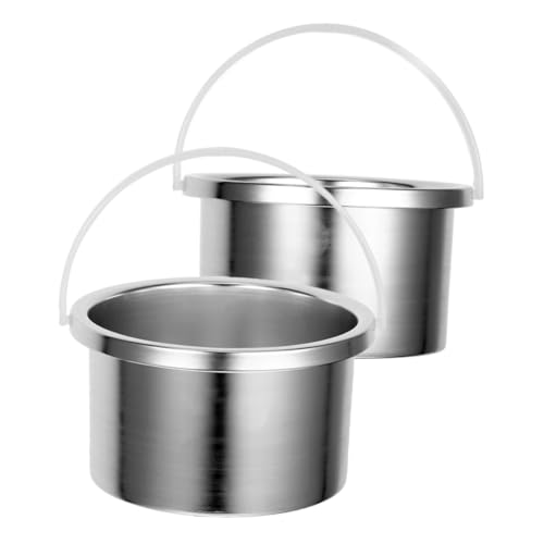 IWOWHERO 2 piezas Olla de Cera de Aluminio de Recipiente Interior para Calentador de Cera Portátil para Depilación Apto para Hacer Velas y Uso Profesional Salones