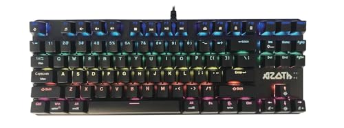 Image of AZOTH NOX Mechanical Gaming Keyboard 87 Keys, Blue Switch Clicky, Rainbow Backlit with 11 Modes, NKRO Anti-Ghosting, Double Injection Keycaps, USB Wired, Windows Mac Compatible, Braided Cable