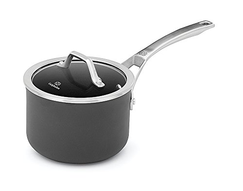 Calphalon Signature 2 Quart Sauce Pan|Hard Anodized Nonstick Pot with Lid, Black