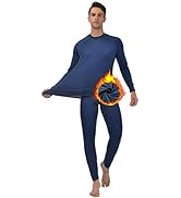 Men's Thermal Underwear Fleece Lined Base Layer Long Johns Set Top and Bottom Winter Sports Suits