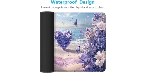 Alfombrilla ratón 900x400x3mm grande para ordenador portátil y PC de oficina con diseño floral 7