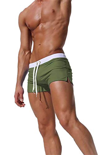 Image of TONLEN Mens Swimwear Short Swim Trunks with Zipper Pocket