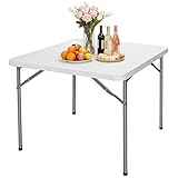 ZenStyle Mesa plegable cuadrada de plástico de 3 pies,