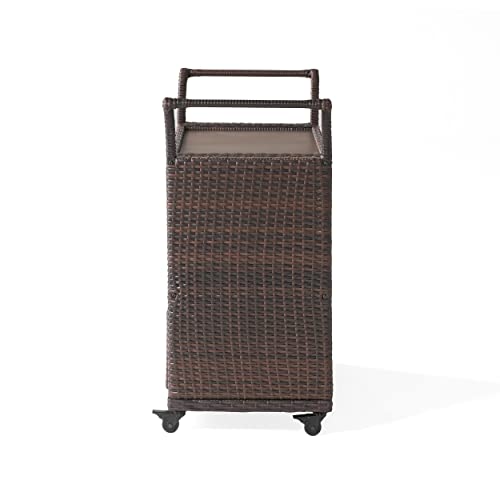 Christopher Knight Home Corona Outdoor Wicker Bar Table Cart, Multibrown #TOP7