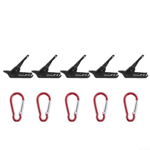 Gdfnmogo Paquete de 10 ganchos resistentes al viento con cierres, plástico ABS reforzado resistente para tiendas de campaña, lonas y equipo al aire libre, Se(C) Gdfnmogo Paquete de 10 ganchos resistentes al viento con cierres, plástico ABS reforzado resistente para tiendas de campaña, lonas y equipo al aire libre, Se(C)