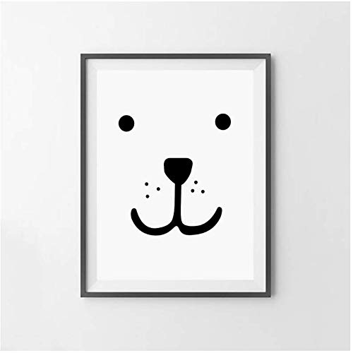 Peinture sur toile animal noir et blanc affiche murale salon grand format 50x70cm art moderne