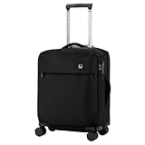 [LW] 軽量 バイカラー ソフトキャリーケース フロントオープン キャリーバッグ 機内持ち込み Sサイズ ストッパー付き 静音ダブルキャスター TSAロック スーツケース 出張 旅行 (37L/2.2kg) FLIP 4300-45-BK ブラック