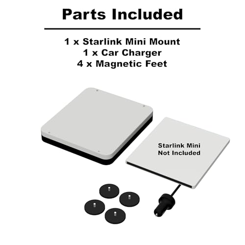 Image of Starlink Mount Ultra-Durable Kit for Campers, RVs, UTVs, Trucks, & Cars | USA Made | Interior and Exterior Vehicle Installation | Hardtop Complete Coverage (Add Car Charger, Mount + Magnets)