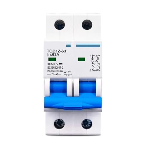 Disjoncteur 2P DC MCB avec pouvoir de coupure 6KA et tension 500V