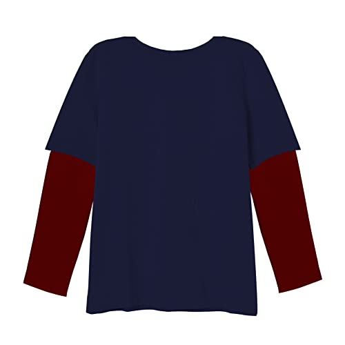 Image of minicult Cotton Boys Full Sleeves Tshirt with Placement Prints (Pack of 1)(Navy)