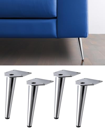 IPEA 4 Pieds de Meuble et Canapé modèle Swing - Lot de 4 Pieds en Métal - Pieds au Élégante Design pour Fauteuils et Armoires - Couleur Chromé - Hauteur 150 mm
