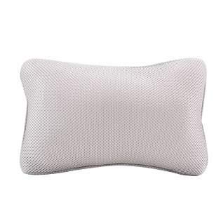 Bath Pillow for Tub, Non Slip, Breathable Soft, Comfortable Head Neck Support, Machine Washable, 2 Suction Cups(Grey) 
