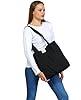 Prien Wasserdicht Tasche Für Damen, Strandtasche Canvas Tote Bag, Schultertasche Groß Für Shopper, Umhängetasche Baumwoll Stoff, Handtasche Für Gross (Schwarz) #4