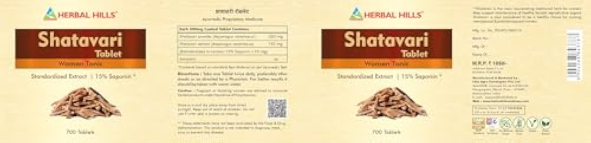 Herbal Hills Shatavari Tablets, 700 Tablets, Natural Supplement