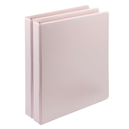 Image of Samsill Plant-Based 1 Inch Durable D-Ring, View Binder, Eco-Friendly, USDA Certified Biobased, 2 Pack, Rose