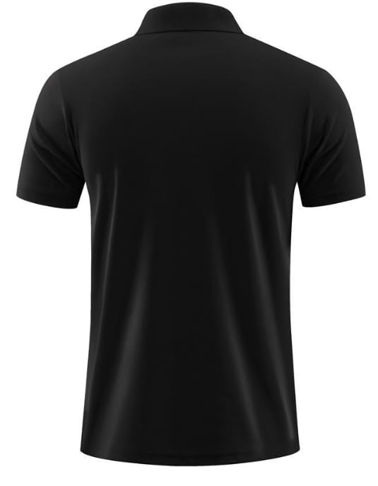 Short Sleeve Polo Shirt for Men & Women, Casual Soft Loose-Fit Polo Shirts (Black)3