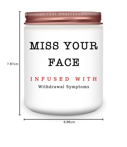 Homsolver Scented Candle, Natural Soy Wax, Balsam Fir Scent, Glass Container, 7.6 cm Diameter x 8.9 cm Height, Christmas Theme, Indoor Use (Miss Your Face)