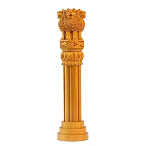 sapna Wooden Ashoka Stambh Desk Ashoka Pillar Ideal for Advocate Tabel Office & Home Decor Showpiece Best for Gifting Purpose (6 Inch)