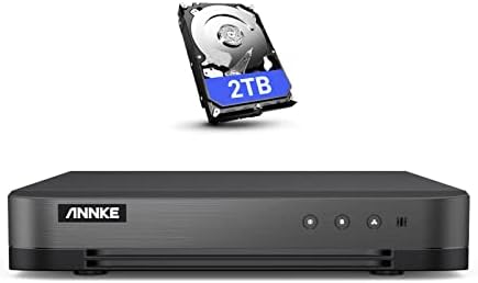 ANNKE 16 CH 1080P Lite DVR Recorder with 2TB Hard Drive for Home CCTV Camera System, 5 in 1 Hybrid Surveillance Video Recorder, Support 16CH Analogy and 2CH IP cameras, 24/7 Recording, Email Alarm