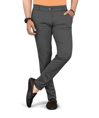 Image of Mens Regular Fit Casual Ankle Chino Trouser Style Lower, Everyday Wear Lower Pants Zipper and Button Closer Lycra Blend Stratchable Trousers
