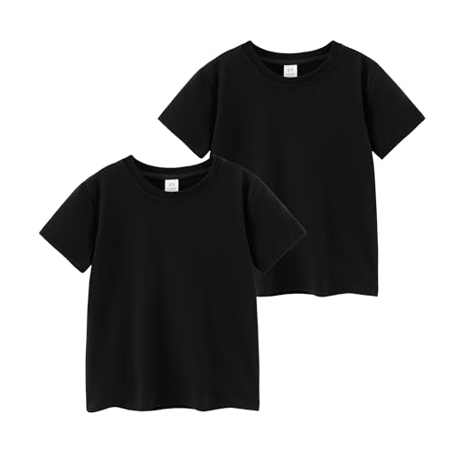 Image of Kids T Shirt Short Sleeve Crewneck Tee for Toddler Boys and Girls Cotton Basic Summer Top 2-6 Years