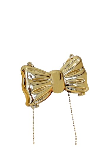 Image of GORGLITTER Women's Bow Purse Mini Crossbody Evening Bag for Wedding Party Prom Gold One Size