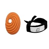 ABYSTYLE Naruto Shippuden Konoha Headband and Tobi Mask Cosplay Anime Manga Halloween Accessories Merch Gift