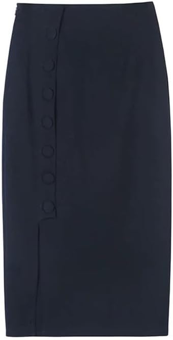Womens Skirt Suit Set 2 Piece Peak Lapel Blazer with Button and Slim Fit Skirt for Office Business